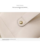 Large Capacity Travel Cosmetic Bag Portable PU Leather Pillow Pouch Waterproof Make Up Organiser Toiletry Case with Handle Apricot White - RnR Galore
