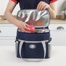 Large Insulated Cooler Bag Thermal Lunch Tote 16L Capacity with Adjustable Shoulder Strap for Picnics Camping & Work Black - RnR Galore