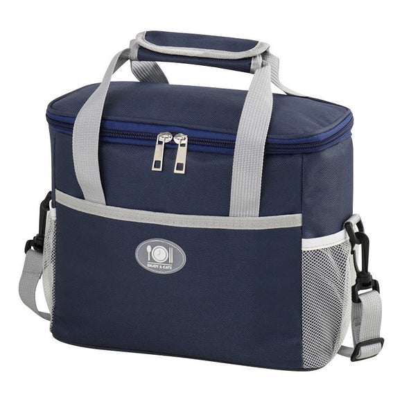Large Insulated Cooler Bag Thermal Lunch Tote 16L Capacity with Adjustable Shoulder Strap for Picnics Camping & Work Black - RnR Galore