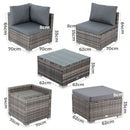 Large Modular Outdoor Ottoman Lounge Set in Black - RnR Galore