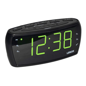 Large Number Alarm Clock & AM/FM Radio, Bold Green LED Time Screen - RnR Galore