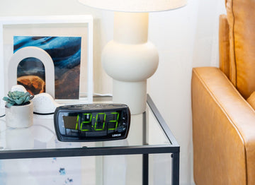 Large Number Alarm Clock & AM/FM Radio, Bold Green LED Time Screen - RnR Galore