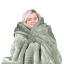 Laura Hill 800 - GSM Mink Blanket Queen Size Double - Sided Soft Plush Bed Faux Throw Rug 220 X 240cm Heavy Sage - RnR Galore