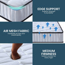 Laura Hill King Single Size Mattress Pocket Spring High Density Foam For Bed - RnR Galore