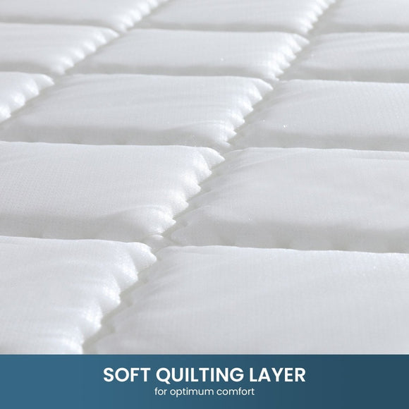 Laura Hill Mattress Queen Size Pillow Top Pocket Spring High Density Foam 22cm - RnR Galore