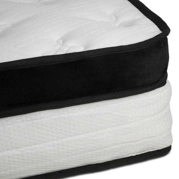 Laura Hill Queen Mattress Bed Size Euro Top 5 Zone Spring Foam 32cm Bedding Pocket - RnR Galore