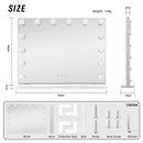 LED Beauty Mirror with 14 Bulbs, Colour Settings, USB A and USB C, White, 50 × 42cm - RnR Galore
