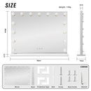 LED Beauty Mirror with 15 Bulbs, Colour Settings, USB A and USB C, White, 58 × 48cm - RnR Galore