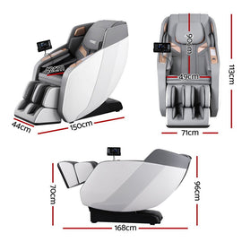 Livemor 4D Massage Chair Electric Recliner Double Core Mechanism Massager ROWA White - RnR Galore