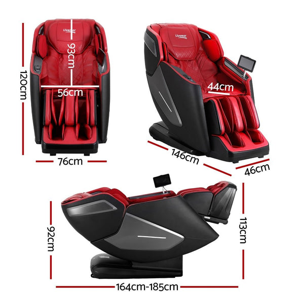 Livemor 4D Massage Chair Electric Recliner Home Massager Red - RnR Galore