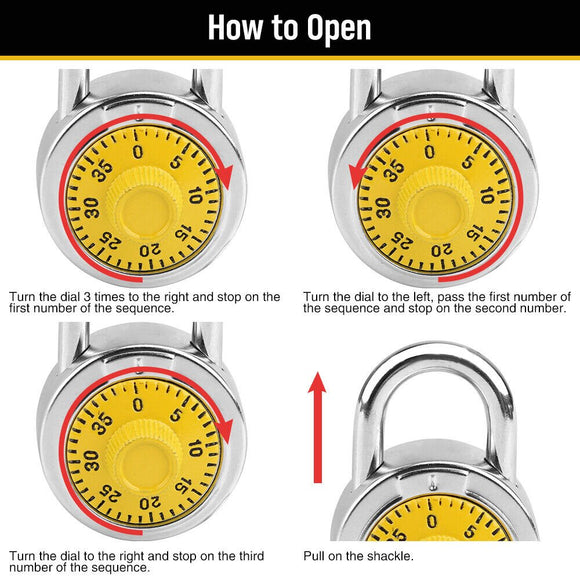Lock Dial Combination Lock Gym Sports Locker Toolbox Case School Portable Fences - RnR Galore