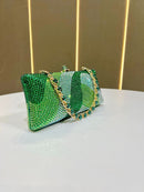 Luxury Golden Rhinestone Evening Clutch Bag Women Crystal Sparkle Formal Purse with Chain Strap for Wedding Party Prom - RnR Galore