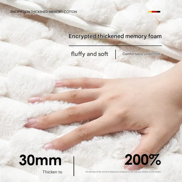 Luxury Plush Memory Foam Bath Mat with Foot Drying Panel - Super Absorbent & Non - Slip Bathroom Rug(Checkered gray) - RnR Galore