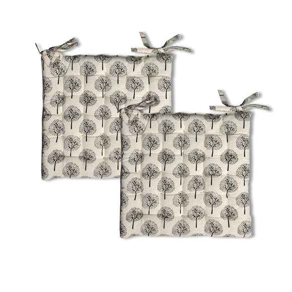 Lylac Homewares Tree of Life Set of 2 Cotton Chair Pads Natural - RnR Galore