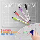 Magnetic Acrylic Fridge Calendar & Memo Board Set - Dry Erase Planner with Markers & Eraser(43*30cm 3mm) - RnR Galore