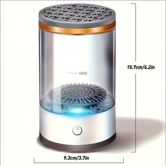 Makeup brush cleaning and drying machine, equipped with a rapid drying system and compact design, suitable for home use and travel. It is an ideal gift for women and for beauty tool care. - RnR Galore