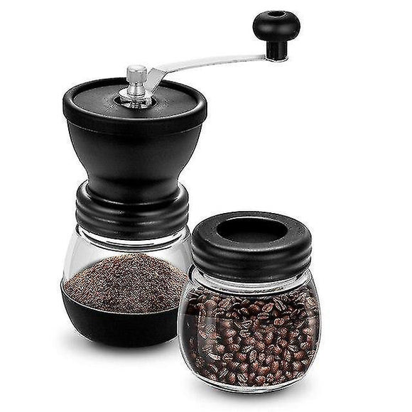 Manual Coffee Grinder - Glass Storage Jar Hand Mill Kitchen Coffee Gadgets - RnR Galore