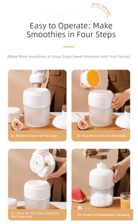 Manual Ice Shaver Machine Portable Hand - Crank Snow Cone Maker for Home Use with 2 Ice Cube Molds - RnR Galore