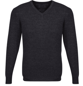 Mens Advatex Varesa Wool Pullover Jumper Cardigan V Neck - Charcoal - S - RnR Galore