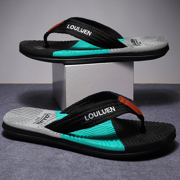 Men's Flip Flops with EVA - PVC Dual Sole, Black for Comfort & Style for Summer Beach & Daily Wear(43) - RnR Galore
