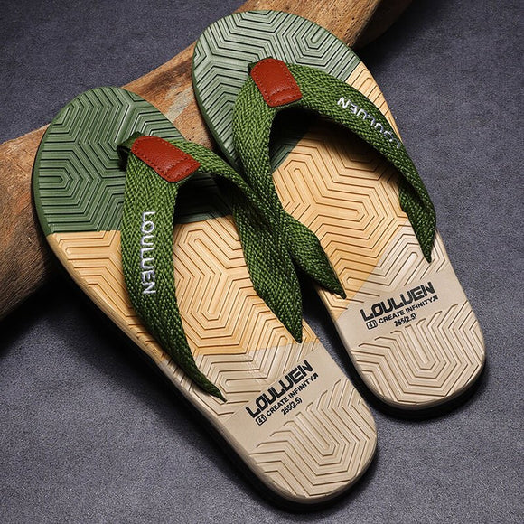 Men's Flip Flops with EVA - PVC Dual Sole, Green for Comfort & Style for Summer Beach & Daily Wear(42) - RnR Galore