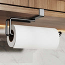 Metal No - punch Roll Paper Rack for Kitchen Cabinet Cling Film Storage Rack - Black - RnR Galore