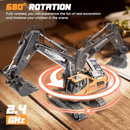 Mini Excavator Toy with Remote & App Control, High - Tech 11 - Channel Alloy & Plastic Engineering Vehicle, Fun Toy for Men, Perfect Gift for Kids. - RnR Galore