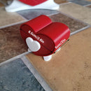 Mini Size Cute Heart - Shaped Jewelry Box (Single Drawer) Red and White - RnR Galore