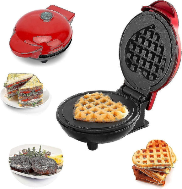 Mini Waffle Maker - Round Nonstick Waffle Machine for Breakfast & Snacks, Small Waffle Maker - RnR Galore