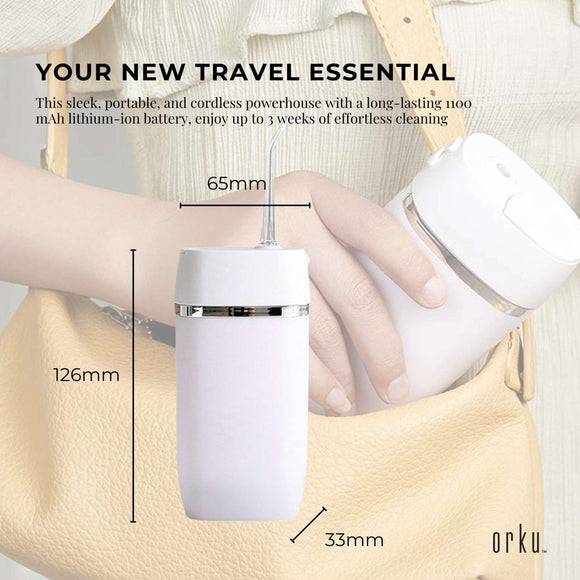 Mini Water Flosser Rechargeable Cordless Cleaner - Travel Oral Irrigator White - RnR Galore