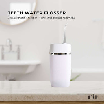 Mini Water Flosser Rechargeable Cordless Cleaner - Travel Oral Irrigator White - RnR Galore