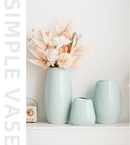 Modern Ceramic Vase Set (3 - Piece): Minimalist Home Decor for Living Room Flower Arrangements (Blue) | Other Styles Available in Store - RnR Galore