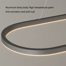 Modern Minimalist Oval Pendant Light Adjustable LED Chandelier Black - RnR Galore