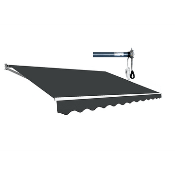Motorised Outdoor Folding Arm Awning Retractable Sunshade Canopy Grey 5.0m x 2.5m - RnR Galore