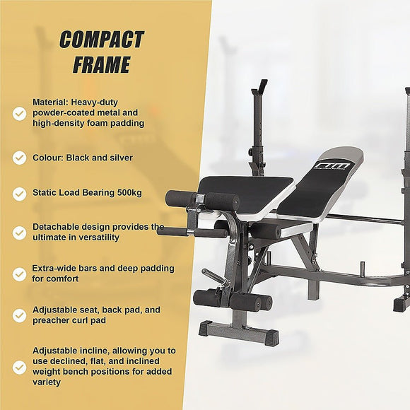 Multi Station Home Gym Weight Bench Press Leg Equipment Set Fitness Exercise - RnR Galore
