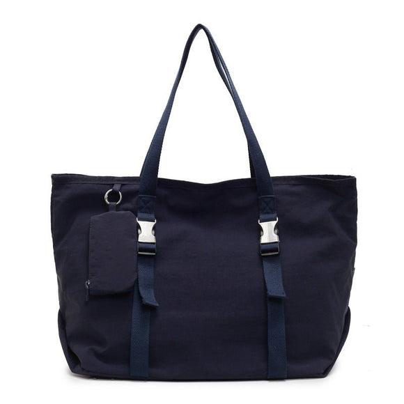 Navy Blue Modern Utility Tote Bag for Women - Large Capacity Shoulder Bag with Detachable Pouch for Work, School & Travel - RnR Galore