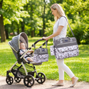 Newborn Diaper Bag Set with Changing Pad – 4 - Piece Baby Organizer, Large Capacity Mom Backpack, Insulated Bottle Sleeve & Lunch Bag, Travel Diaper Bag for Moms (Grey) - RnR Galore