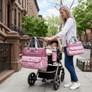 Newborn Diaper Bag Set with Changing Pad – 4 - Piece Baby Organizer, Large Capacity Mom Backpack, Insulated Bottle Sleeve & Lunch Bag, Travel Diaper Bag for Moms (Red) - RnR Galore