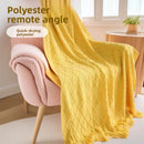 Orange - red Nordic Knitted Throw Blanket with Tassels 130x230cm Soft Acrylic Diamond Pattern Sofa Cover Bed Runner and Travel Blanket - RnR Galore