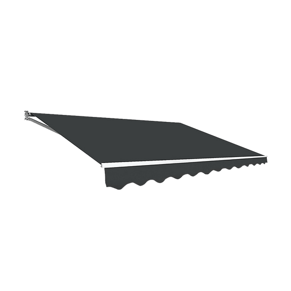Outdoor Folding Arm Awning Retractable Sunshade Canopy Grey 4.0m x 3.0m - RnR Galore