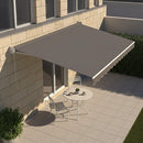 Outdoor Folding Arm Awning Retractable Sunshade Canopy Grey 4.0m x 3.0m - RnR Galore
