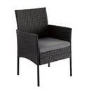 Outdoor Minimalist Black Wicker 6 - Seater Dining Set - RnR Galore
