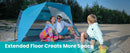 OutdoorMaster Pop Up 3 - 4 Person Beach Tent X - Large - Easy Setup, Portable Beach Shade Canopy Folding Sun Shelter with UPF 50+ UV Protection Removable Skylight Family Size (Blue) - RnR Galore