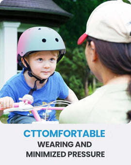 OutdoorMaster Youth & Kids Bike Helmet - Adjustable Multi - Sports Skateboard Helmet with Removable Liners for Balance Bike, Toddler Scooter, One Wheel Hoverboard - Blue pink gradient - Large - 56 - 60cm - RnR Galore