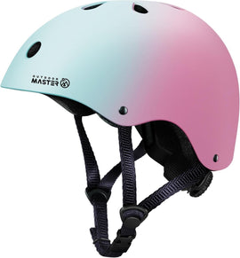 OutdoorMaster Youth & Kids Bike Helmet - Adjustable Multi - Sports Skateboard Helmet with Removable Liners for Balance Bike, Toddler Scooter, One Wheel Hoverboard - Blue pink gradient - Large - 56 - 60cm - RnR Galore