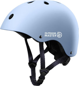 OutdoorMaster Youth & Kids Bike Helmet - Adjustable Multi - Sports Skateboard Helmet with Removable Liners for Balance Bike, Toddler Scooter, One Wheel Hoverboard - Light Blue - Medium - RnR Galore