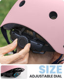 OutdoorMaster Youth & Kids Bike Helmet - Adjustable Multi - Sports Skateboard Helmet with Removable Liners for Balance Bike, Toddler Scooter, One Wheel Hoverboard - Light Pink - Large - RnR Galore