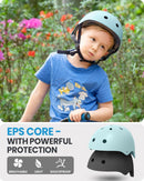 OutdoorMaster Youth & Kids Bike Helmet - Adjustable Multi - Sports Skateboard Helmet with Removable Liners for Balance Bike, Toddler Scooter, One Wheel Hoverboard - Mint Green - Large - RnR Galore