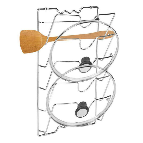 Pan Lid Holder Storage Rack Wall Mount Pot Cover Organizer Kitchen Accessories - RnR Galore