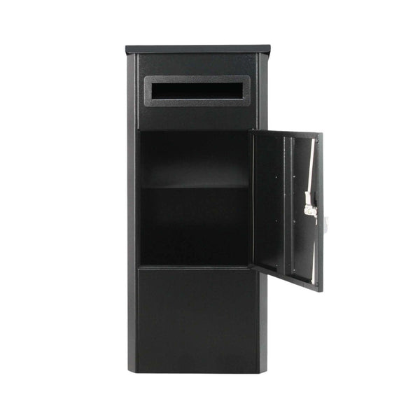 Parcel Delivery Drop Box Mailbox - Secure Home Package Locker 38x38x90cm Black - RnR Galore